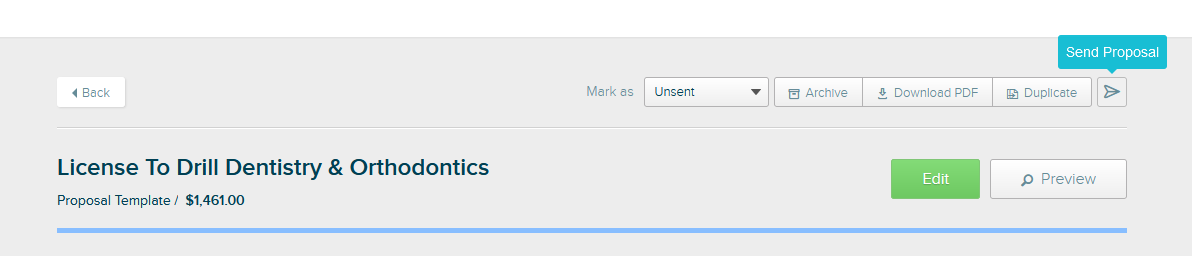 A screenshot of the top of the snapshot page, including proposal action buttons.